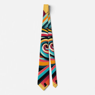 Men Neck Tie: Colourful Geometric Design, Art Tie
