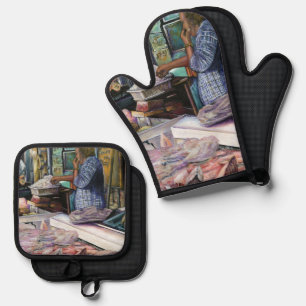 Men of Desert, Gifts of the Sea, Jerusalem Oven Mitt & Pot Holder Set