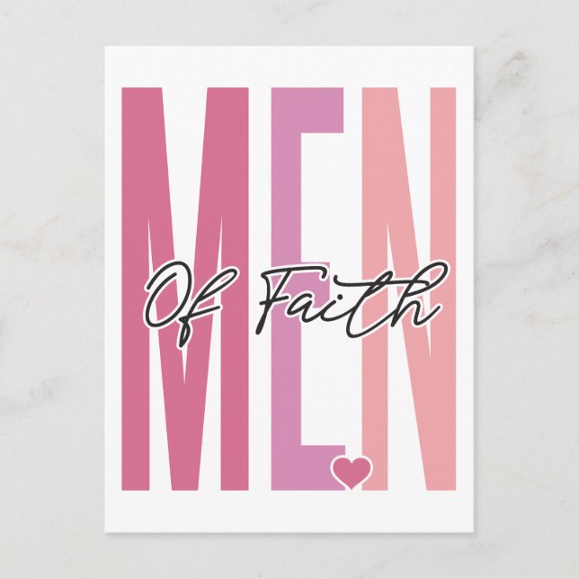 Men of faith, believe in God, trust Jesus, respect Holiday Postcard (Front)