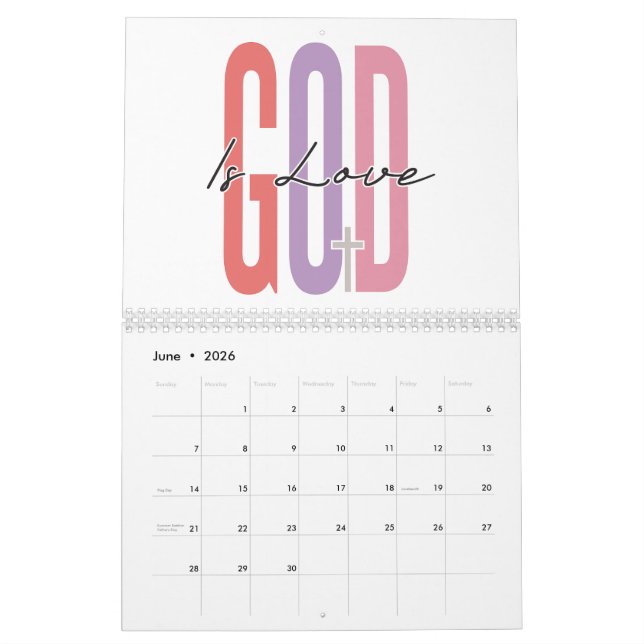 Men of faith positive inspirational motivation calendar (Jun 2026)