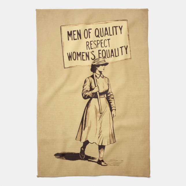 Men of Quality Respect Womens Equality Tea Towel (Vertical)