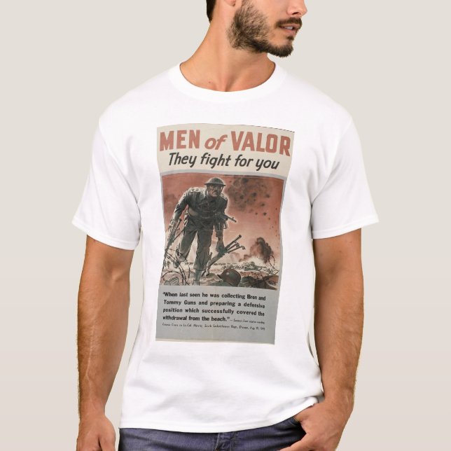 men of valour WWII poster t-shirt (Front)