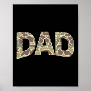 Men Old School Camo Dad Poster