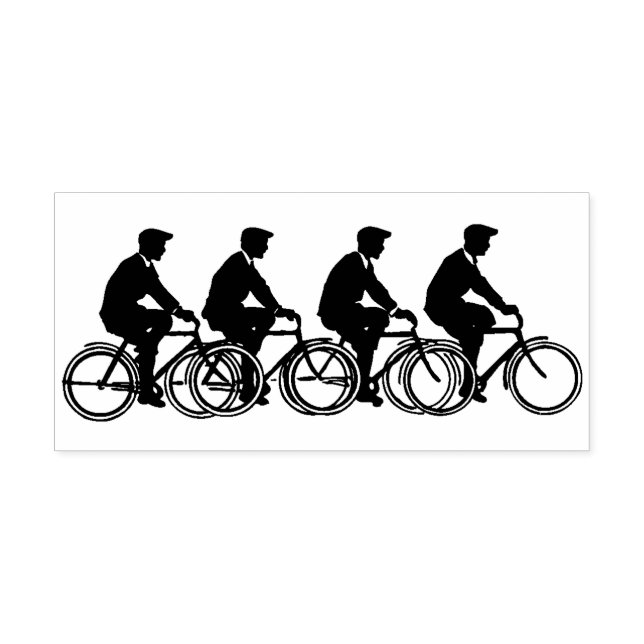 Men on Bicycles  Rubber Stamp (Imprint)