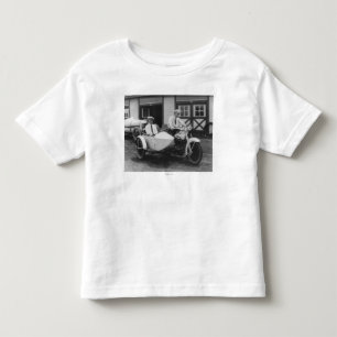 Men on Harley Davidson Motorcycle with Sidecar Toddler T-Shirt