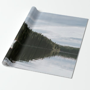 MEN ON MOTORBOAT UNDER CLOUDY SKY WRAPPING PAPER
