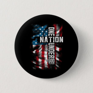Men One National Under God 4th Of July Men Women 6 Cm Round Badge