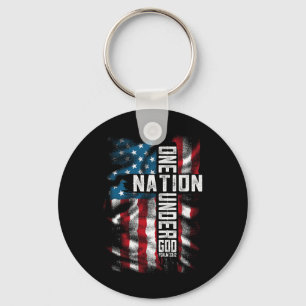 Men One National Under God 4th Of July Men Women  Key Ring