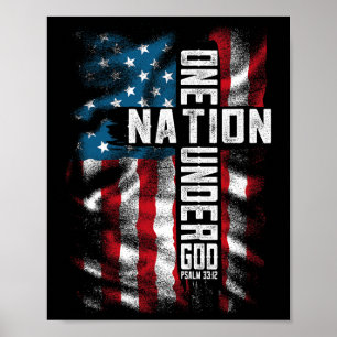 Men One National Under God 4th Of July Men Women Poster