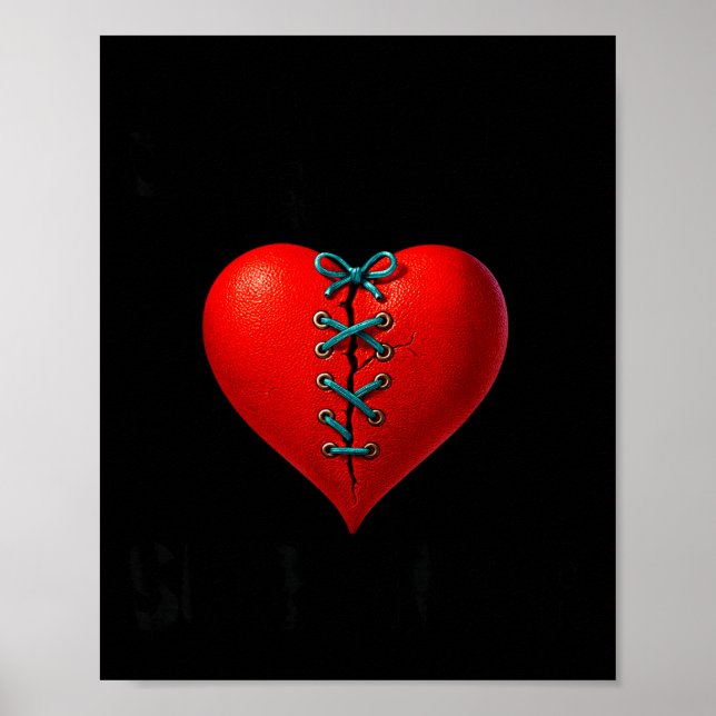 Men Open Heart Surgery Survivor Stitched Poster (Front)