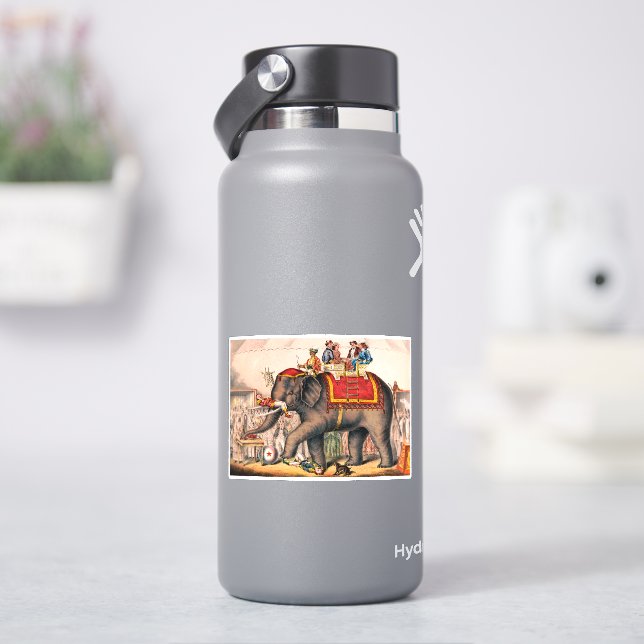 Men Performing A Circus Act With An Elephant. (HydroFlask)