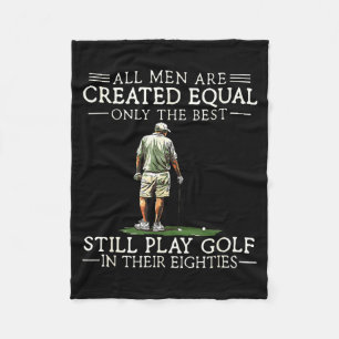 Men Play Golf Eighties 80 Funny Golfer Golfing  Fleece Blanket
