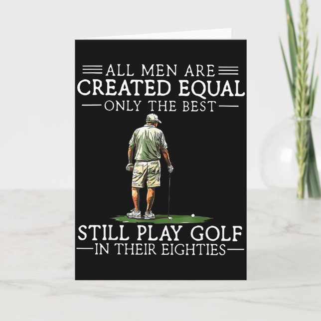 Men Play Golf Eighties Funny Golfer Golfing  Card (Front)