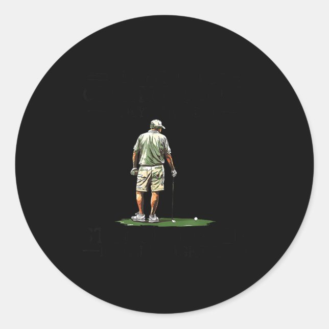 Men Play Golf Eighties Funny Golfer Golfing  Classic Round Sticker (Front)