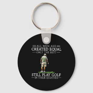 Men Play Golf Eighties Funny Golfer Golfing Key Ring