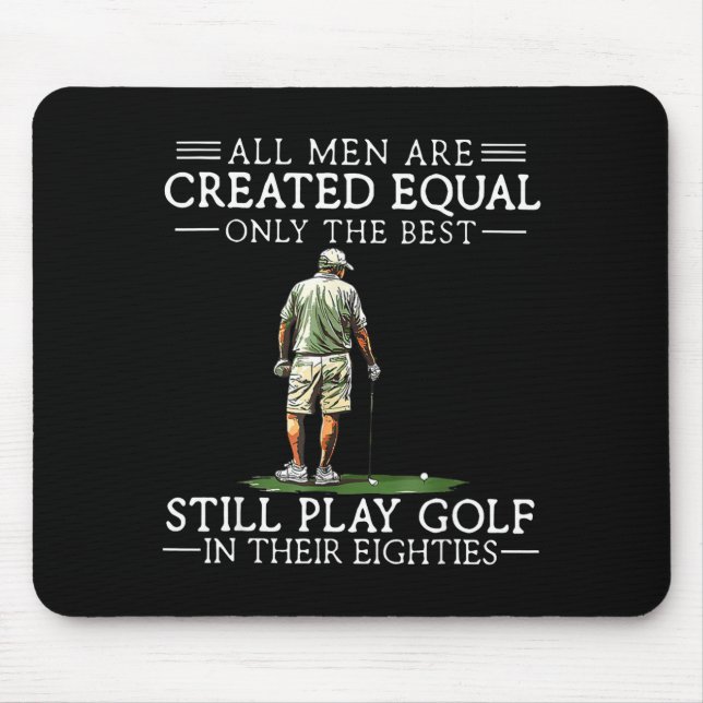 Men Play Golf Eighties Funny Golfer Golfing  Mouse Mat (Front)
