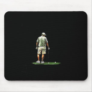 Men Play Golf Eighties Funny Golfer Golfing Mouse Mat
