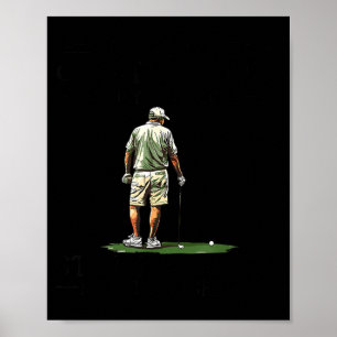Men Play Golf Eighties Funny Golfer Golfing Poster
