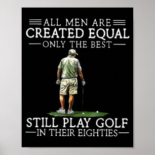 Men Play Golf Eighties Funny Golfer Golfing Poster