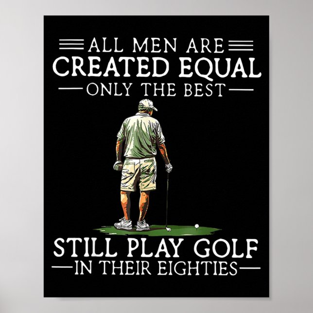 Men Play Golf Eighties Funny Golfer Golfing  Poster (Front)