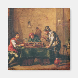 Men Playing Backgammon in a Tavern Magnet