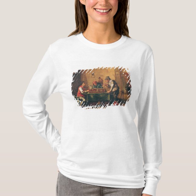 Men Playing Backgammon in a Tavern T-Shirt (Front)
