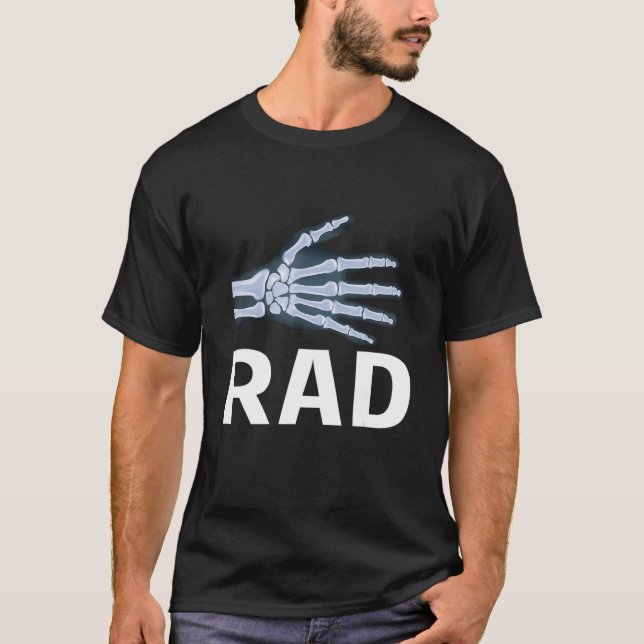 Men Rad Skeleton Radiology Tech  X Ray T-Shirt (Front)