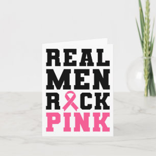 Men Rock Pink Breast Cancer Awareness  Card
