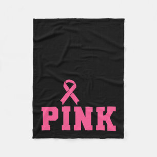 Men Rock Pink Breast Cancer Awareness Fleece Blanket