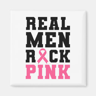 Men Rock Pink Breast Cancer Awareness Magnet