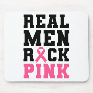 Men Rock Pink Breast Cancer Awareness Mouse Mat
