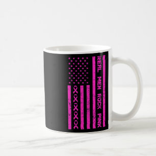 Men Rock Pink Ribbon Breast Cancer Awareness Ameri Coffee Mug