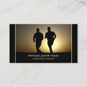 Men Running, Athletics Sportsperson, Sports Coach Business Card