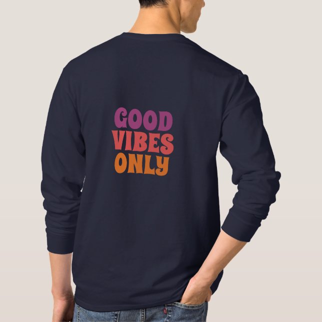 “Men’s Basic Dark Long Sleeve T-Shirt – Comfortabl (Back)