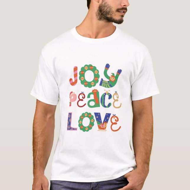 Men’s Christmas Typography T-Shirt – Festive Joy (Front)