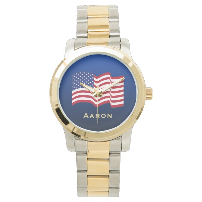 Men’s Personalised American Flag Watch  (Front)
