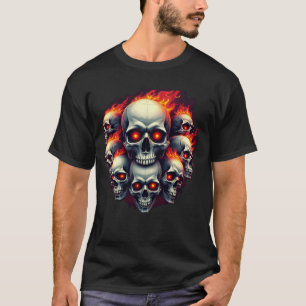 Men’s Scary Skull Flames Graphic T-Shirt