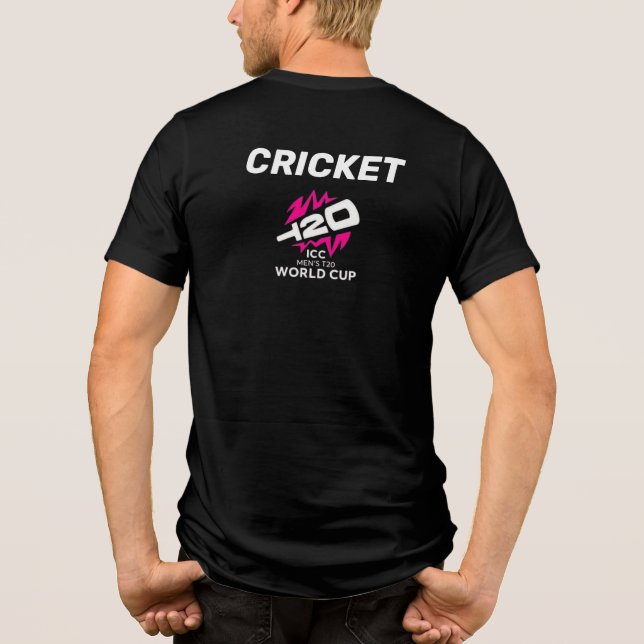 Men’s T20 IPL Cricket Logo T-Shirt Tri-Blend Shirt (Back)