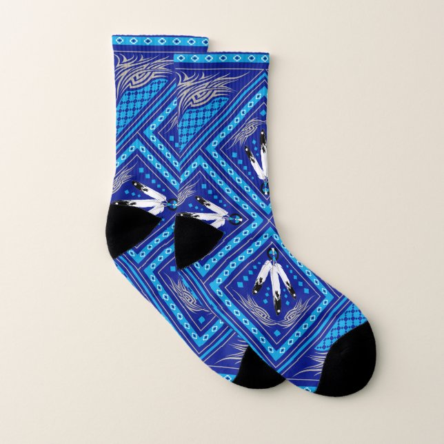 Men’s & Women’s Socks (Deeds well Done Blue) (Pair)