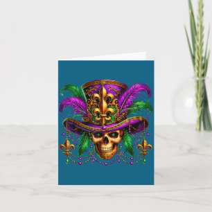 Men Shirt Mardi Gras Costume Sugar Skull Card