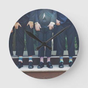 Men Showing Their Socks Acrylic Wall Clock