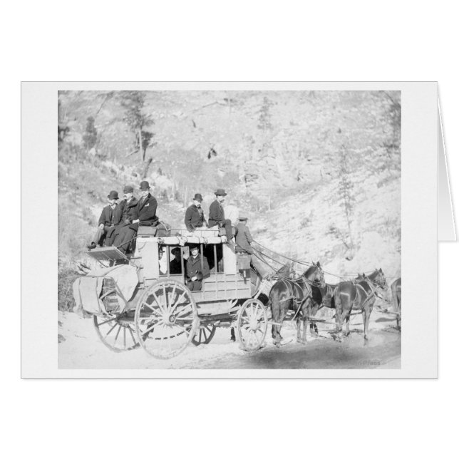 Men Sitting on a "Deadwood Coach" Photograph (Front Horizontal)