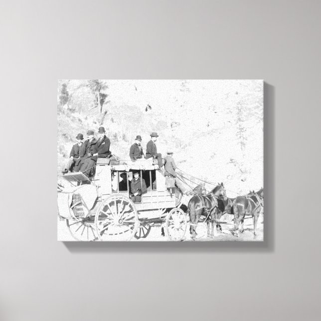 Men Sitting on a "Deadwood Coach" Photograph Canvas Print (Front)