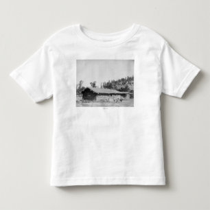 Men Sitting outside Log Cabin in South Dakota Toddler T-Shirt