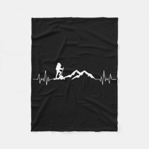 Men Ski Heartbeat Skidiving Mountain Camping Trave Fleece Blanket