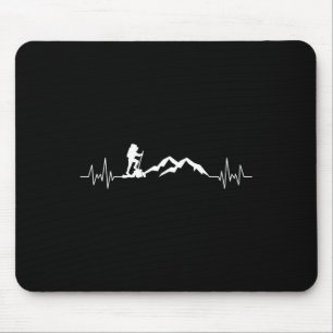 Men Ski Heartbeat Skidiving Mountain Camping Trave Mouse Mat