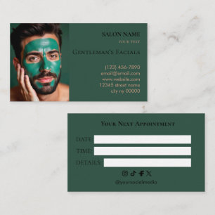 Men Skincare facial treatments Beauty Salon Appointment Card