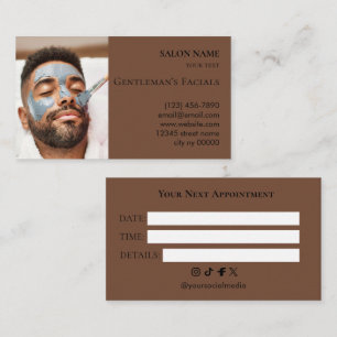 Men Skincare facial treatments Beauty Salon Appointment Card