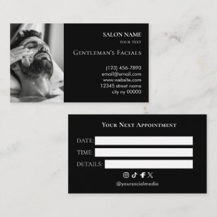 Men Skincare facial treatments Beauty Salon Appointment Card