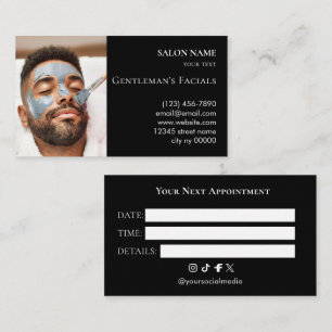 Men Skincare facial treatments Beauty Salon Appointment Card
